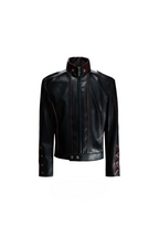 Cross Strap Leather Jacket