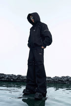 Ruched Metal Buckle Straight-Leg Pants
