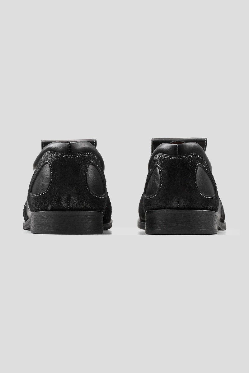 Flap Front Horsehide Trainers - Black - view 3