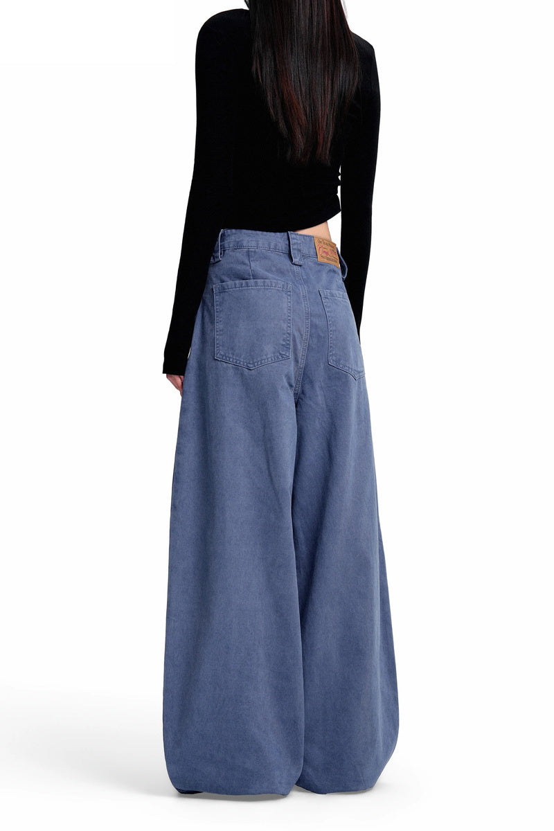 Front Pleat Wide Leg Jeans