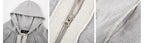 Glitter Panel Zip Hoodie — Grey, construction details