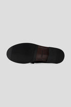 Glossy Gathered Leather Loafers - Black - view 4