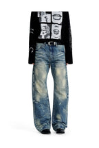 Gradient Whisker Wide Leg Jeans