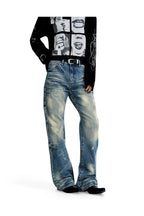 Gradient Whisker Wide Leg Jeans