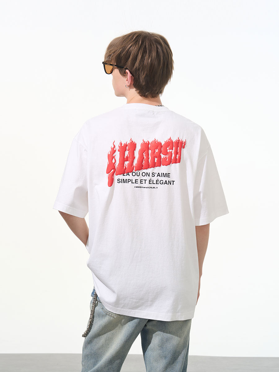 Flames Logo Puff Print Tee