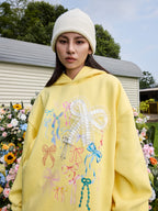 Floral Wreath Embroidered Hoodie