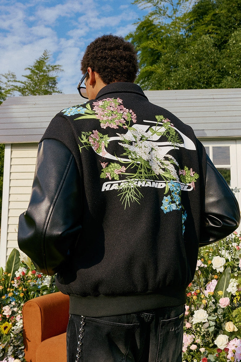 Floral Embroidery Logo Varsity Jacket – Copping Zone Floral Embroidery Logo Varsity Jacket – Copping Zone
