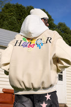 Floral Graffiti Wool Varsity Jacket