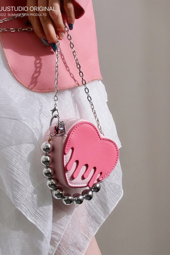Liquid Heart-Shaped Mini Bag