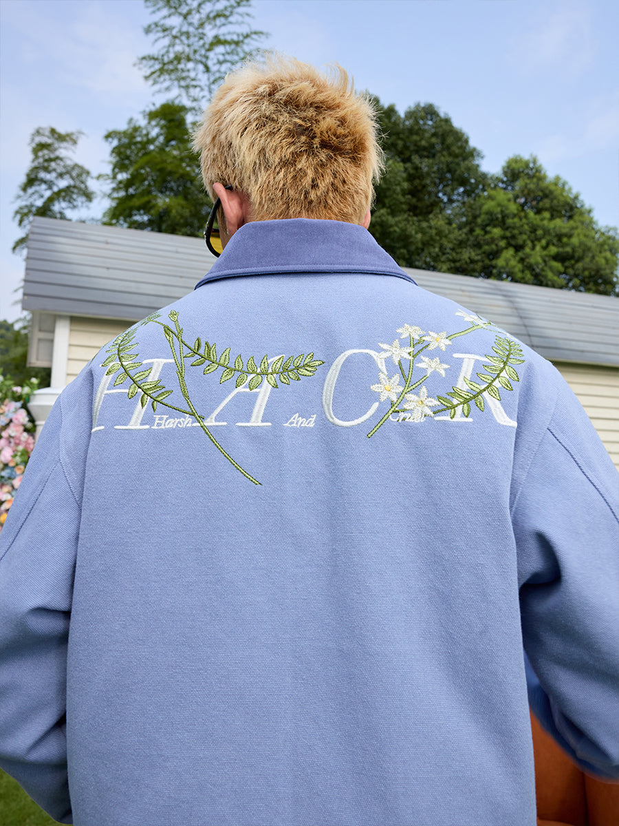 Retro Floral Embroidered Canvas Jacket