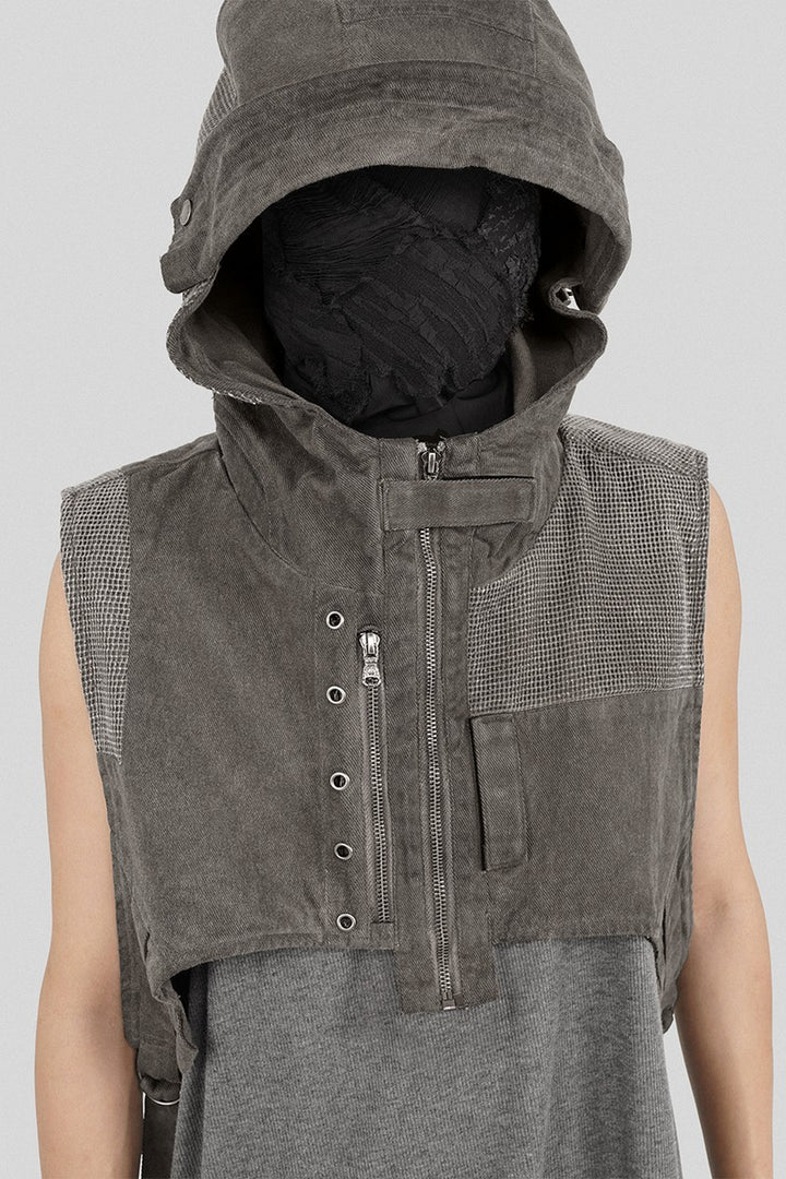 Strap Hooded Vest