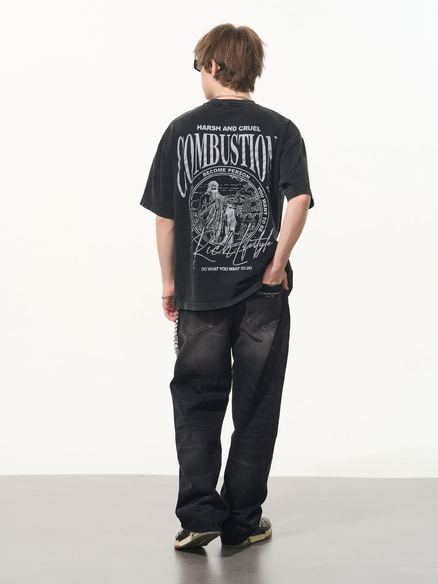 Combustion Washed Printed Tee