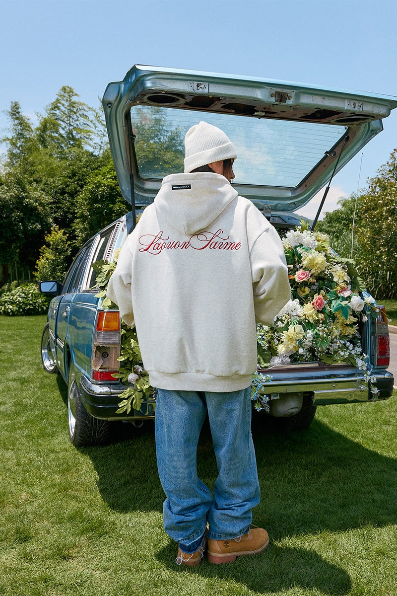 Cursive Embroidered Hoodie