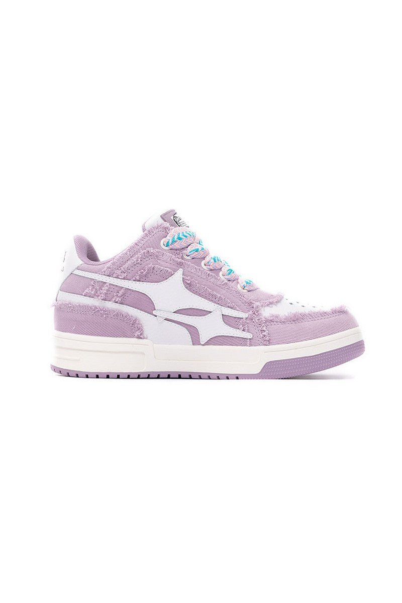 Lilac Distressed Sneakers