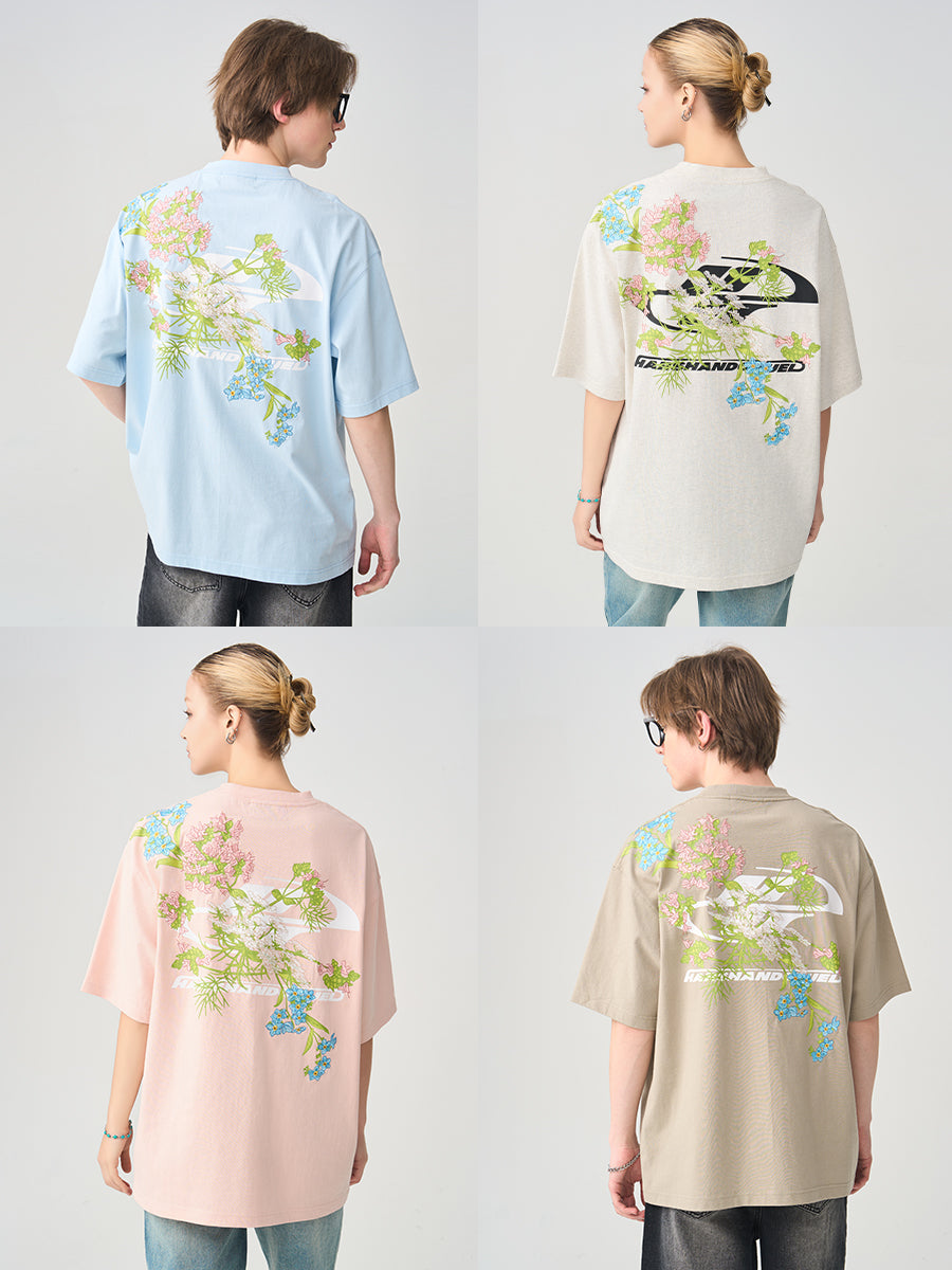 Floral Embroidered Logo Tee – Copping Zone