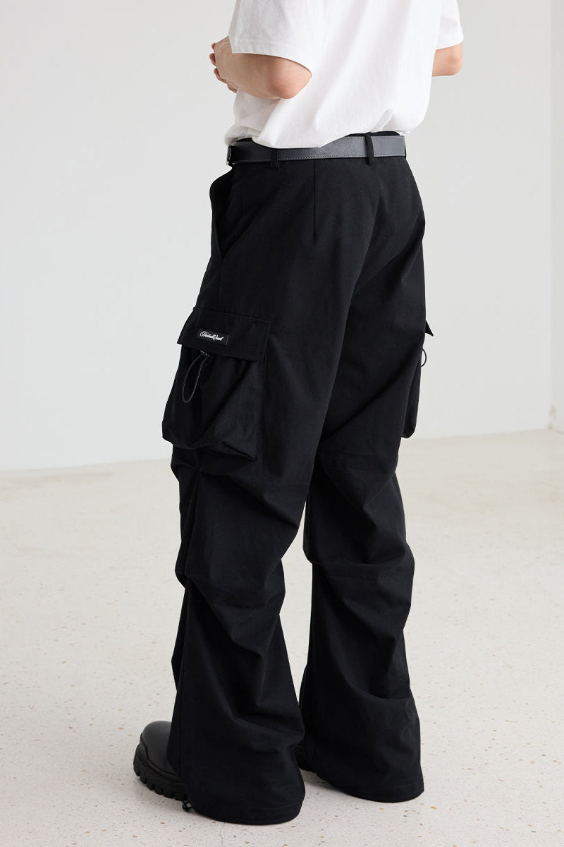 Crisp Pleated Parachute Cargo Pants