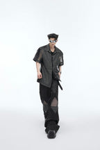 Deconstructed Pleated Mesh Trousers