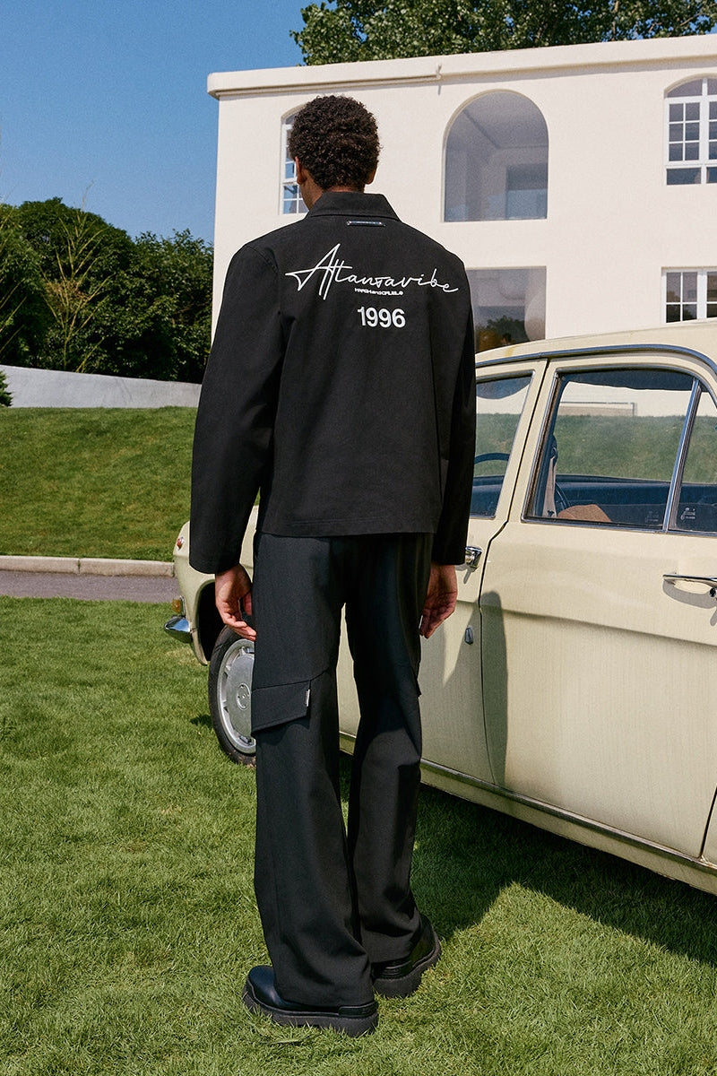 Handwritten Embroidered Cropped Jacket