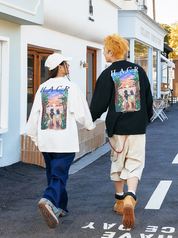 Sunset Graphic Oversized Long Sleeve