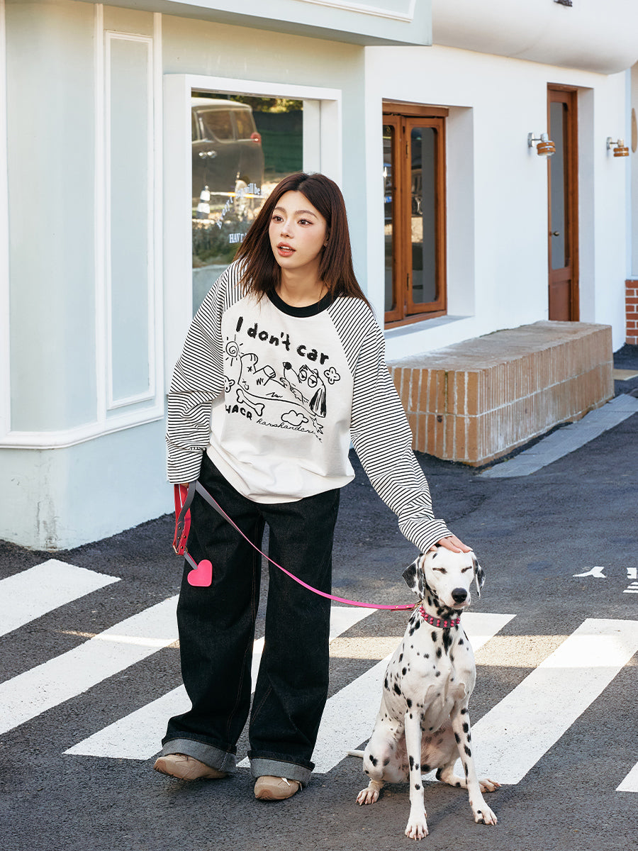 Striped Raglan Long Sleeve Tee