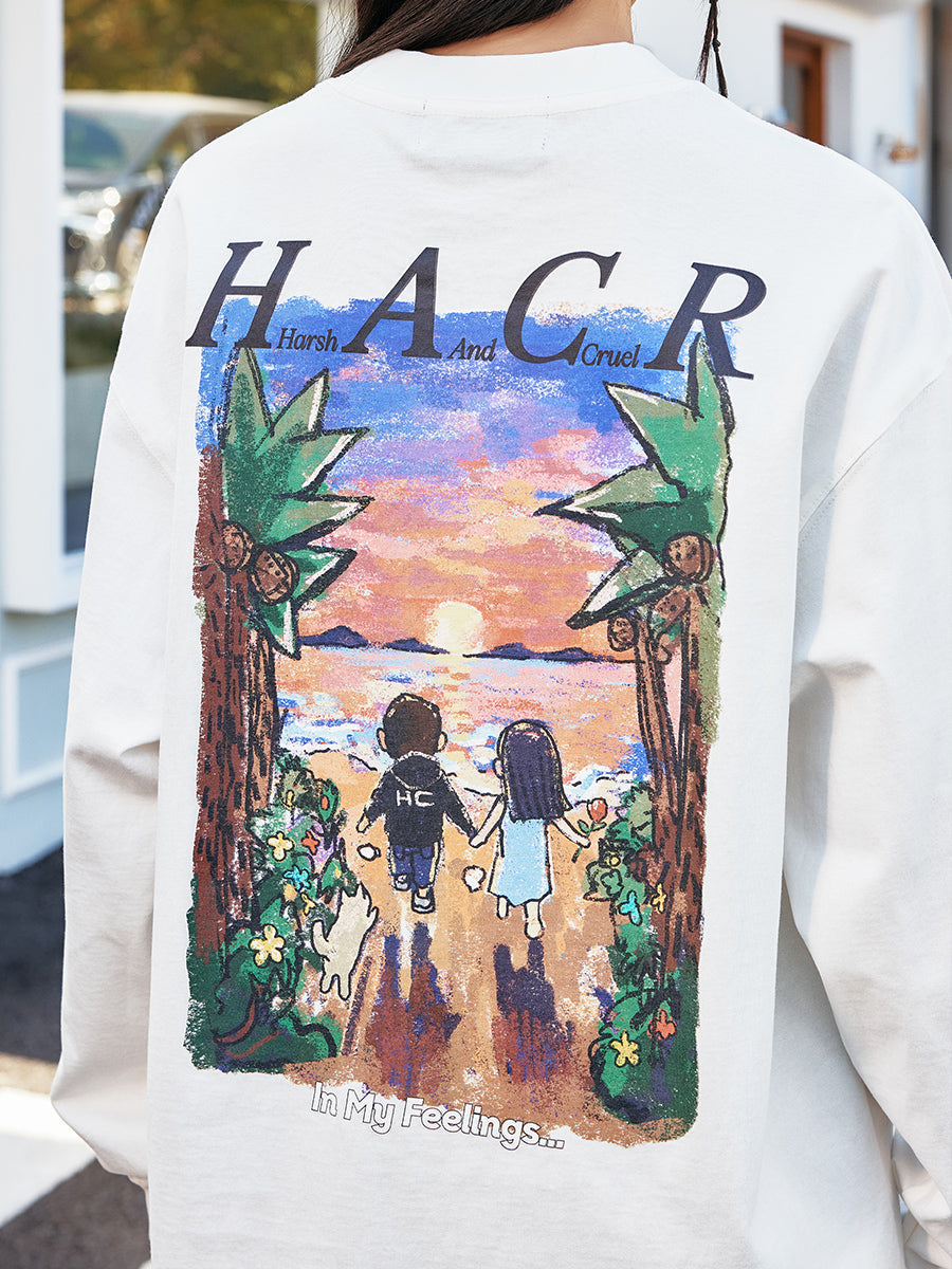 Sunset Graphic Oversized Long Sleeve