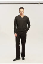 Ribbed V-Neck Long Sleeve — original product photograph