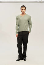 Ribbed V-Neck Long Sleeve — original product photograph