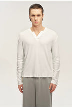 Ribbed V-Neck Long Sleeve — original product photograph