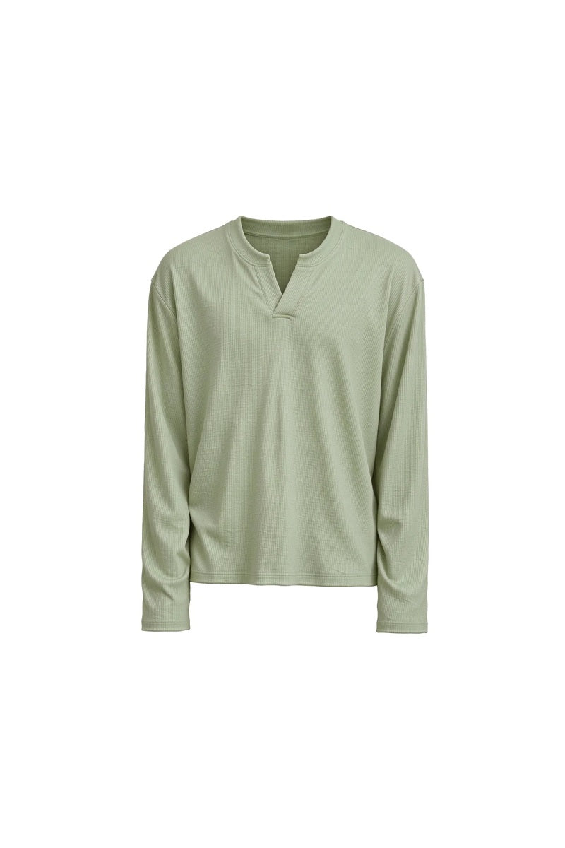 Ribbed V-Neck Long Sleeve — original product photograph
