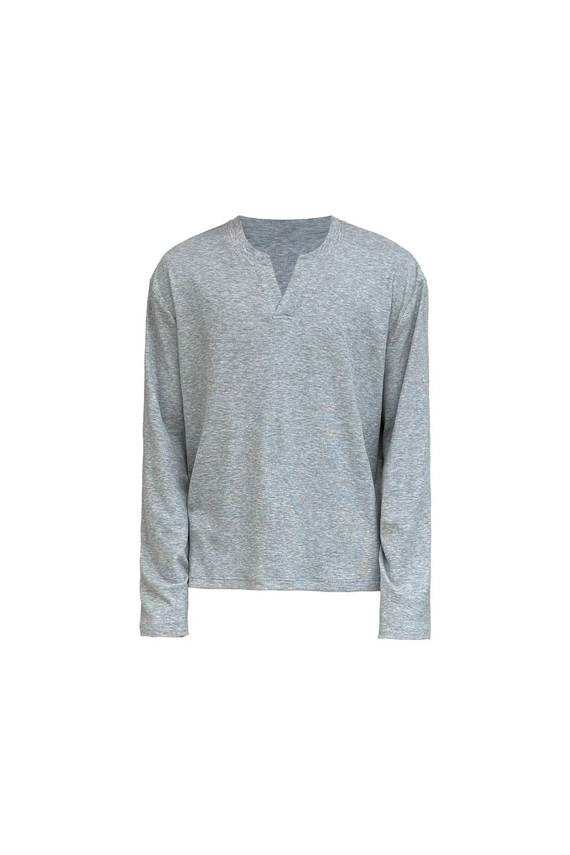 Ribbed V-Neck Long Sleeve — original product photograph