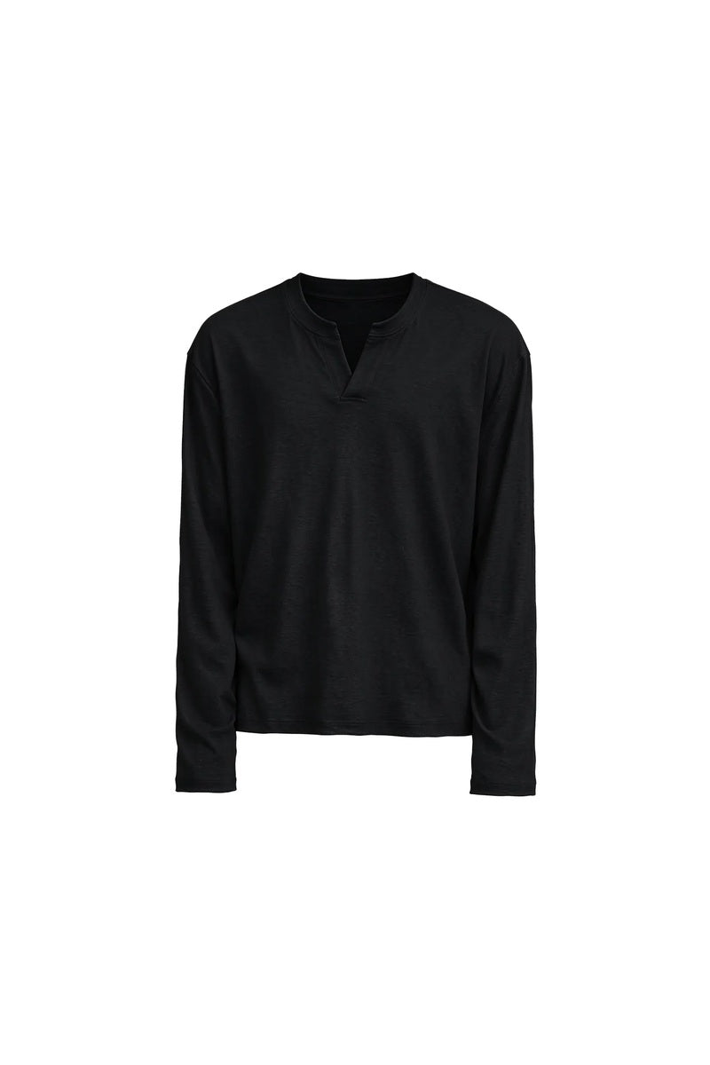 Ribbed V-Neck Long Sleeve — original product photograph