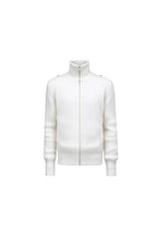 Epaulet Ribbed Zip Cardigan — original product photograph