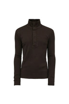 Button Neck Ribbed Sweater — original product photograph