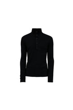 Button Neck Ribbed Sweater — original product photograph
