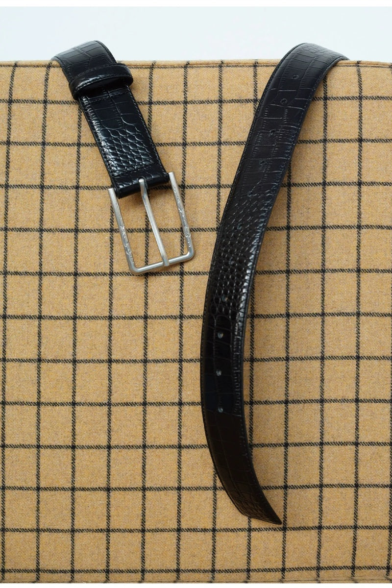 Croc Embossed Cowhide Belt — original product photograph
