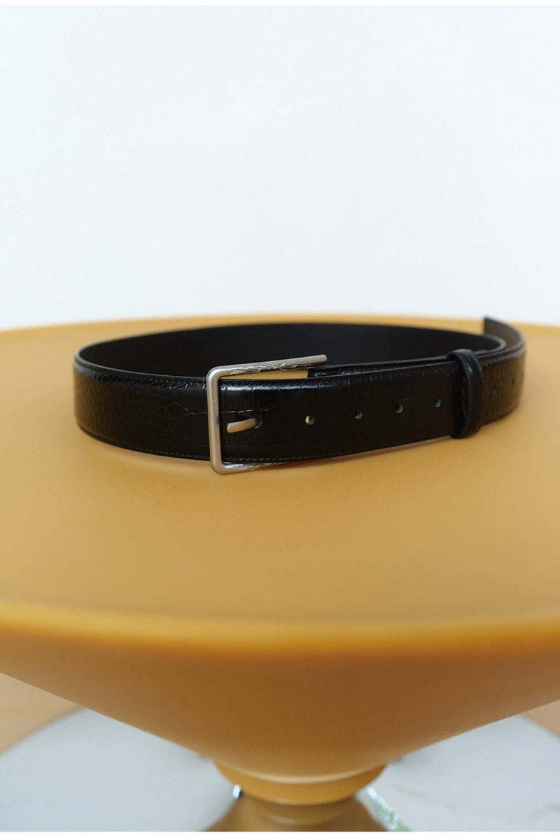 Croc Embossed Cowhide Belt — original product photograph