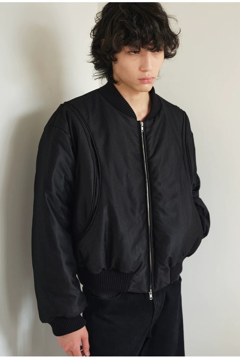 Mesh Padded Bomber Jacket — original product photograph