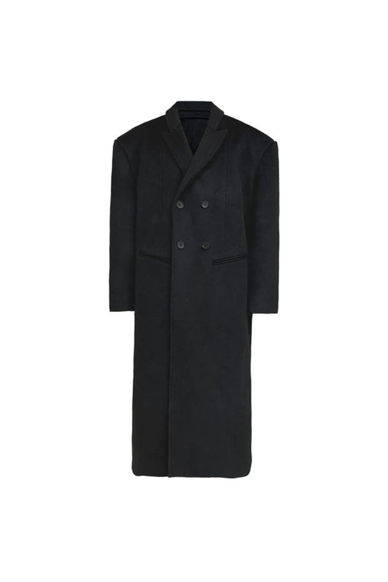 Structured Double Breasted Wool Coat