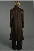 PU Trim Tailored Wool Blend Coat — original product photograph