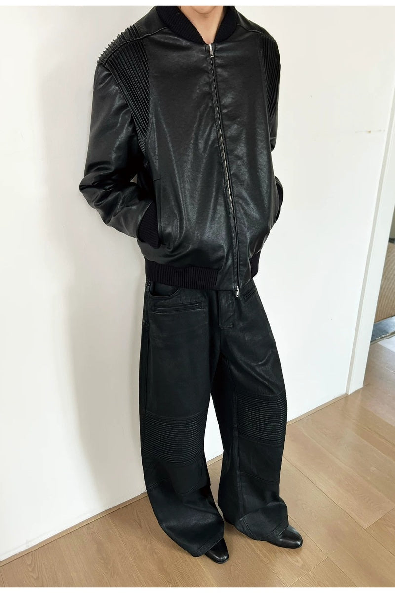 PU Padded Biker Jacket — original product photograph