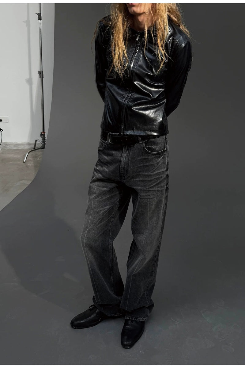 Centre Seam Washed Grey Jeans — original product photograph
