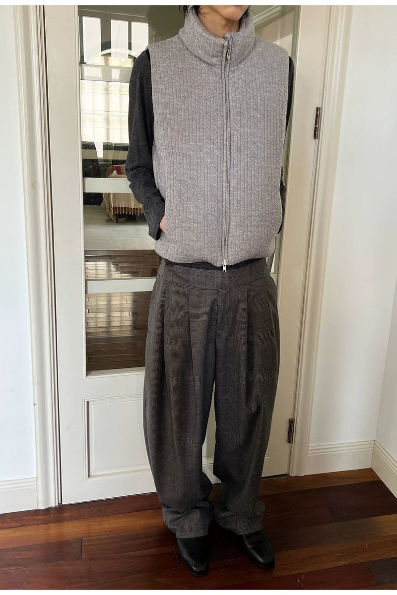 Textured Knit Down Vest — original product photograph