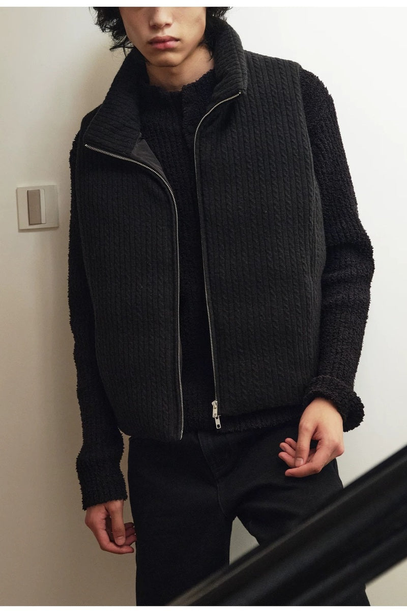 Textured Knit Down Vest — original product photograph