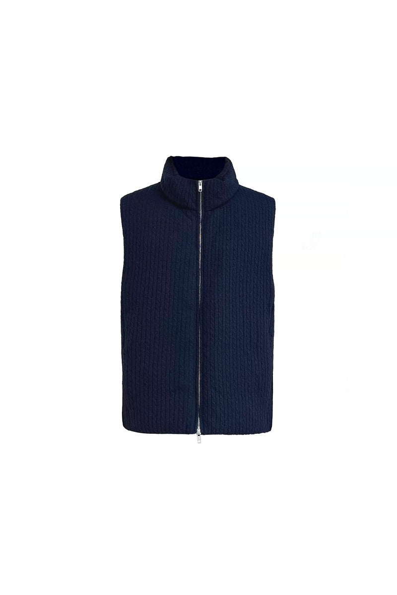 Textured Knit Down Vest — original product photograph