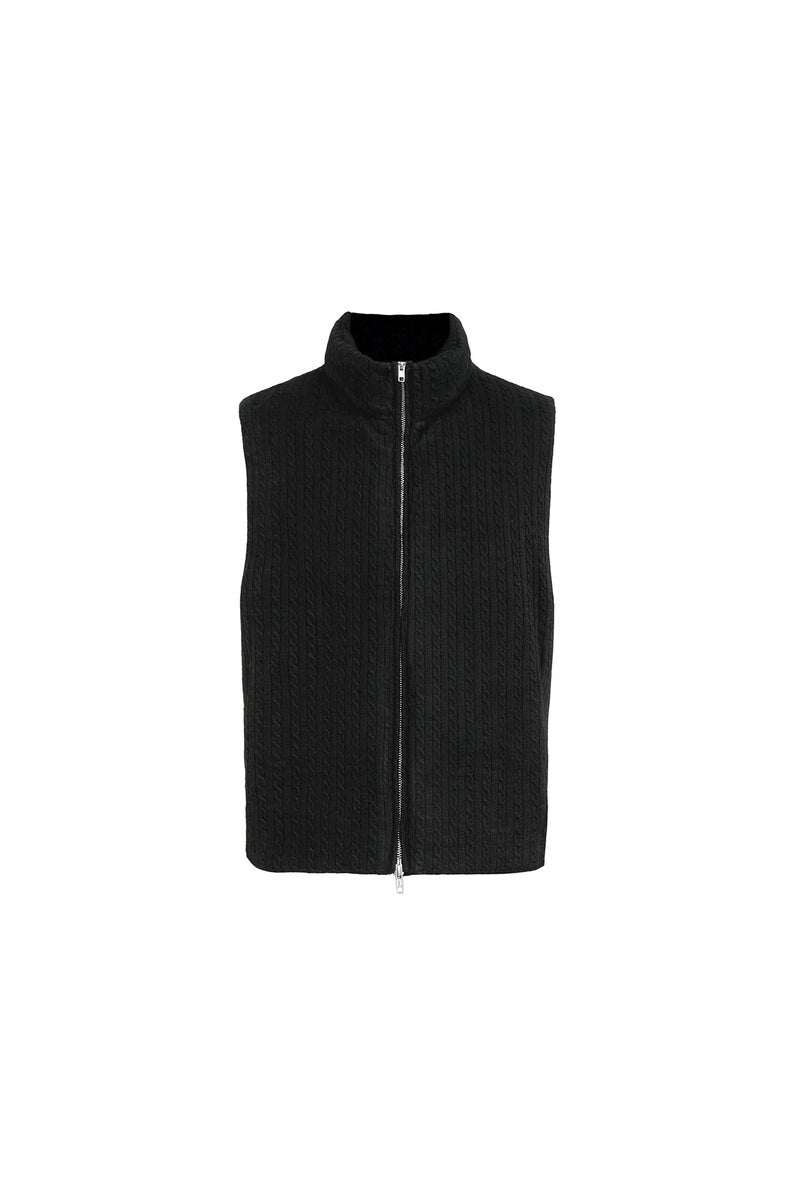 Textured Knit Down Vest — original product photograph