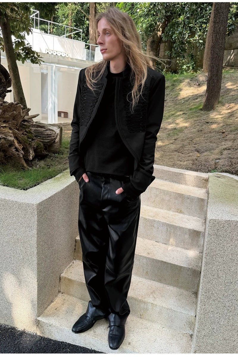 Napoleon Contrast Trim Cropped Jacket — original product photograph