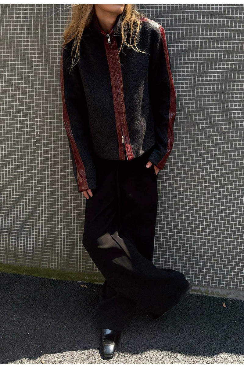 Croc Trim Wool Blend Jacket — original product photograph