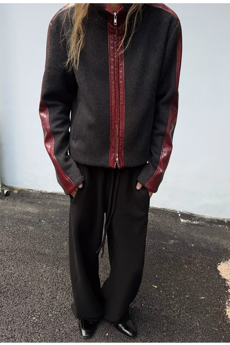 Croc Trim Wool Blend Jacket — original product photograph