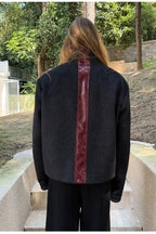 Croc Trim Wool Blend Jacket — original product photograph