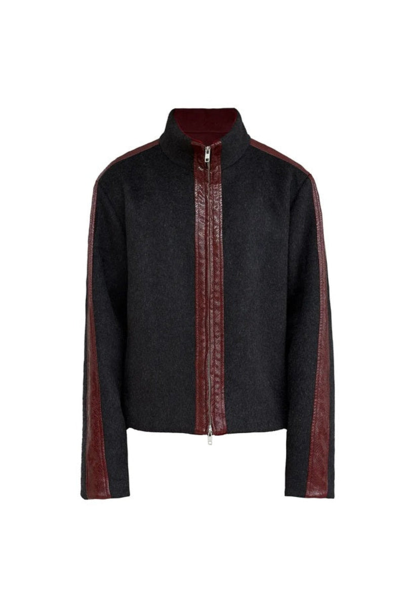 Croc Trim Wool Blend Jacket — original product photograph